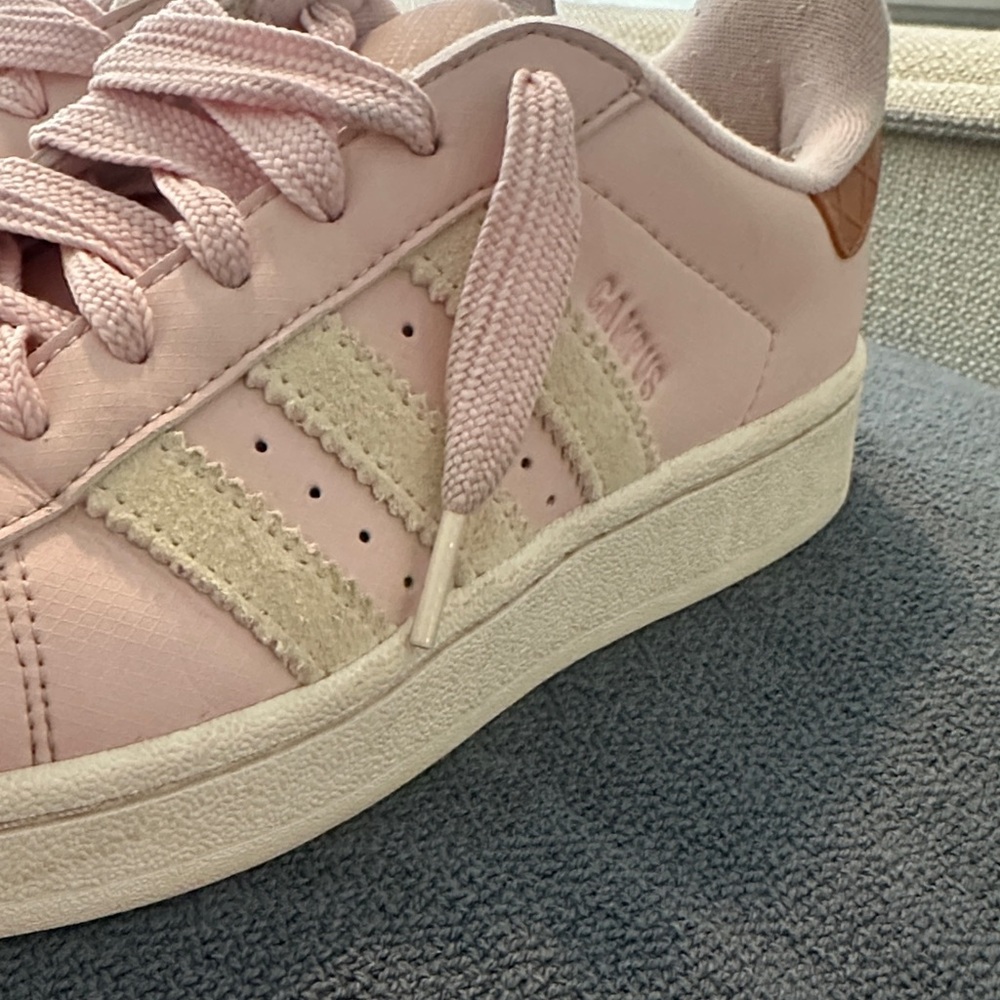 Adidas campus Women's Soft Pink and Cream Sneakers - Picture 3 of 3